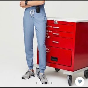 FIGS High Waisted Heather Indigo Zamora Jogger Scrub Pant, Small